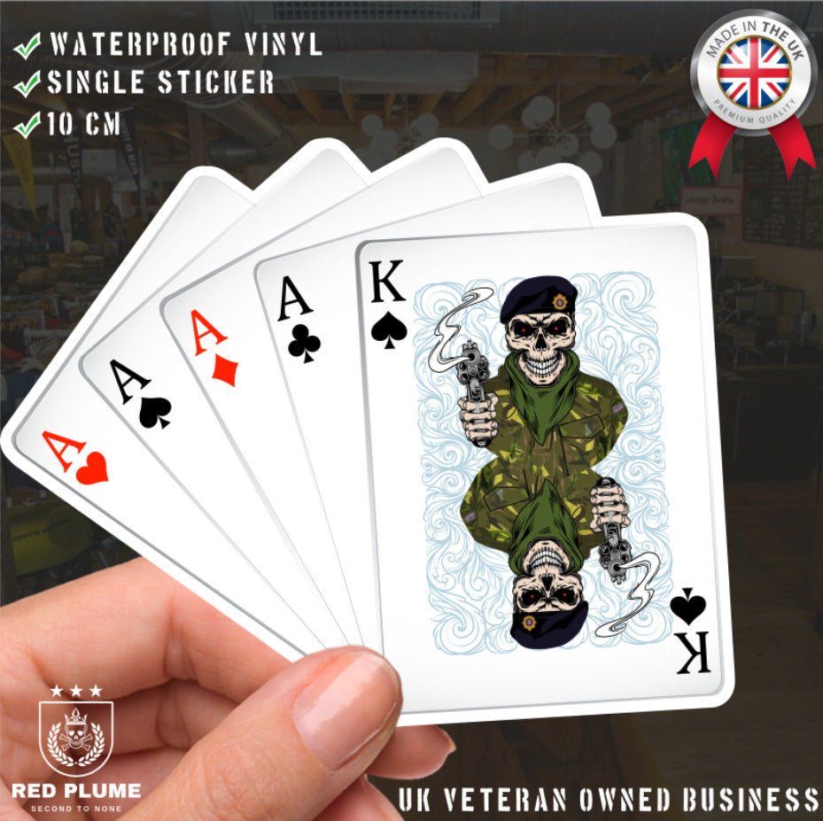 Royal Logistics Corps RLC King & Aces Waterproof Vinyl Sticker/Decal 10cm redplume