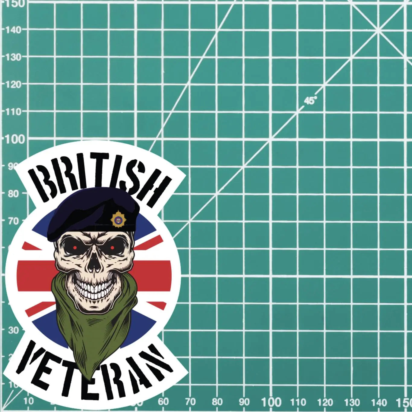 Royal Logistics Corps RLC Veteran Waterproof Vinyl Sticker Skull & Union Jack redplume