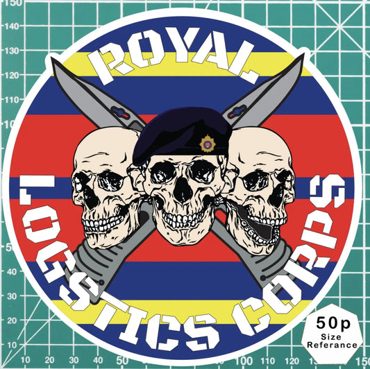 Royal Logistics Corps RLC Waterproof Vinyl Stickers Three Skull Design redplume