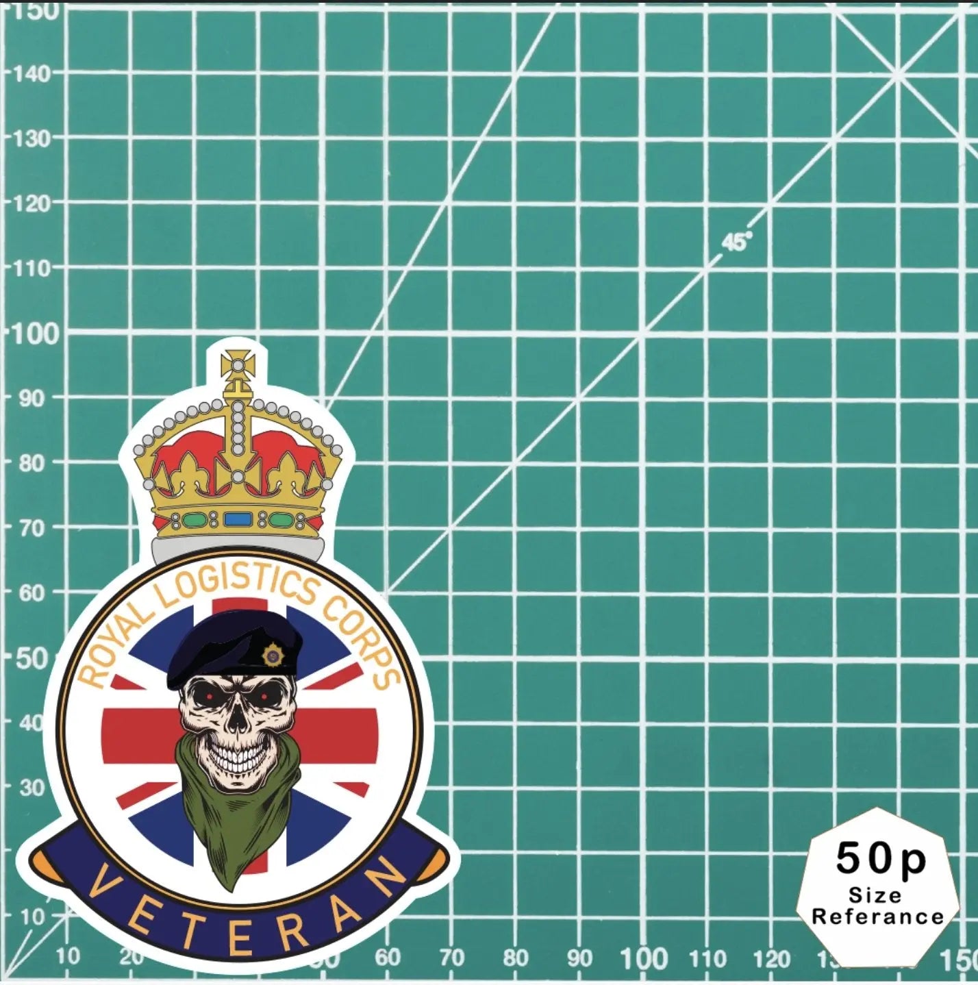 Royal Logistics Corps Veteran UV Laminated Lord Kitchener & Beret Decal redplume