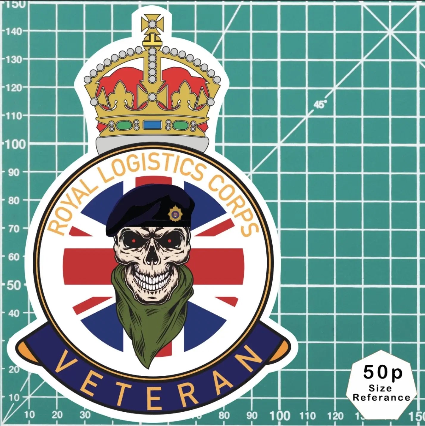 Royal Logistics Corps Veteran UV Laminated Lord Kitchener & Beret Decal redplume