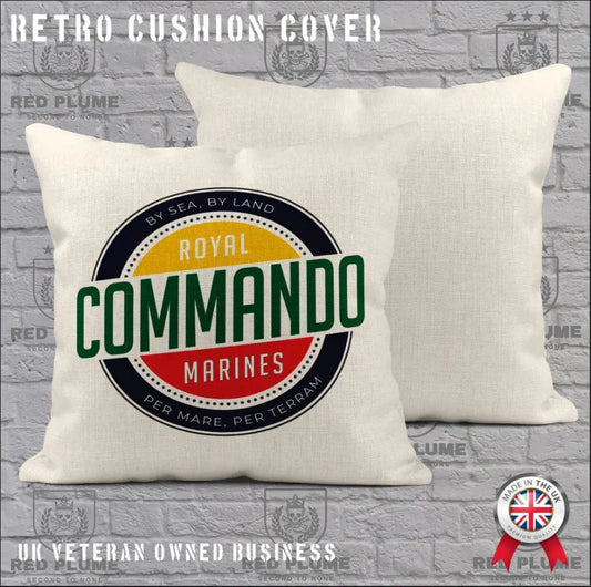 Royal Marine Commando Retro Cushion Cover - Ideal Stocking Filler redplume