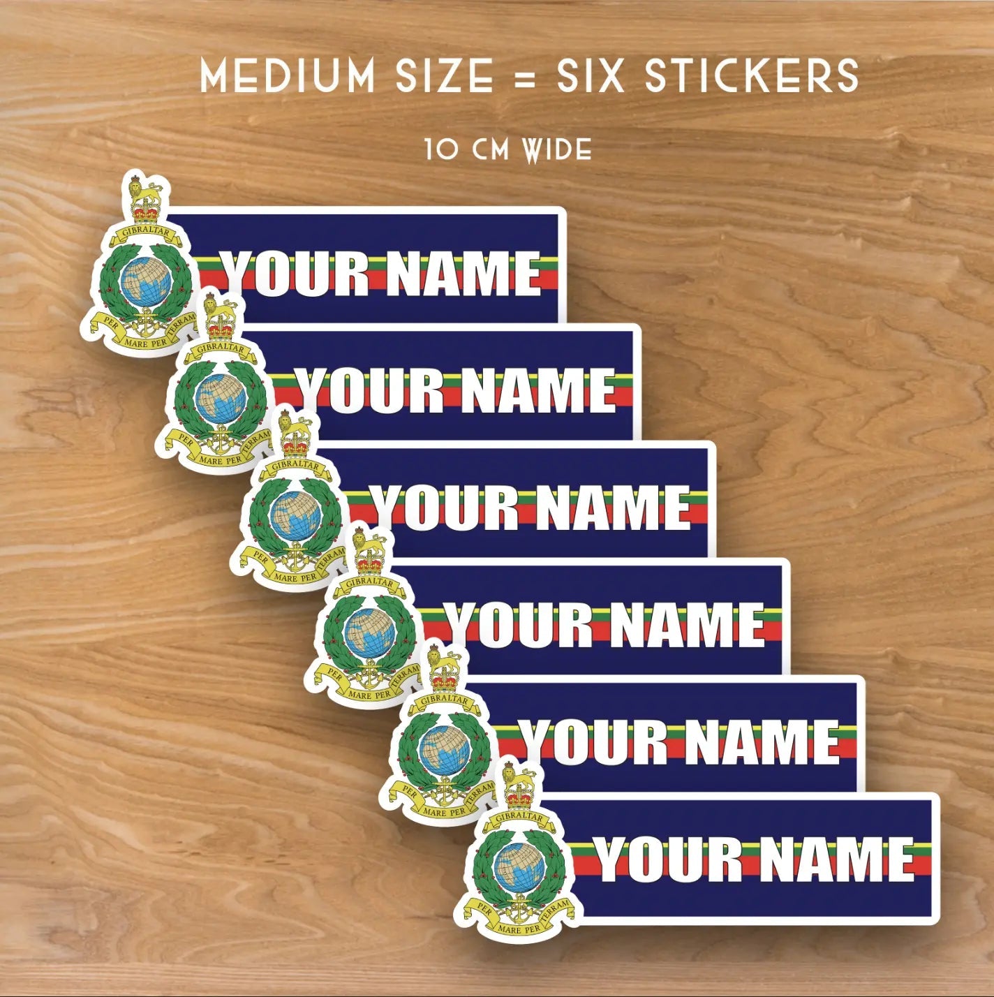 Royal Marine Commando Waterproof Vinyl Door Name Stickers - Personalised - Red Plume
