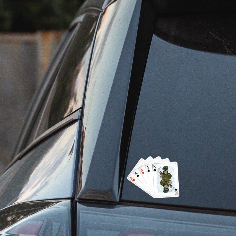 Royal Marine Commandos King & Aces Waterproof Vinyl Sticker/Decal 10cm redplume