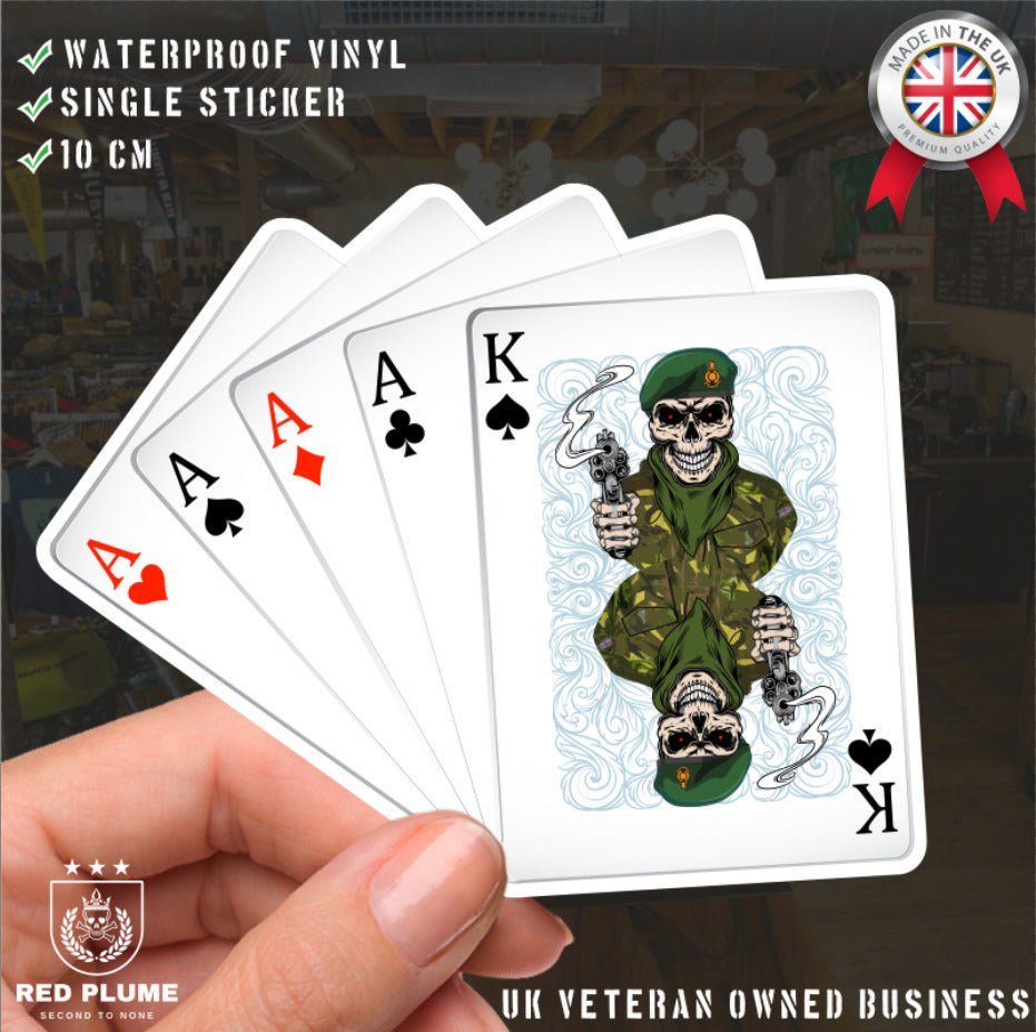 Royal Marine Commandos King & Aces Waterproof Vinyl Sticker/Decal 10cm redplume