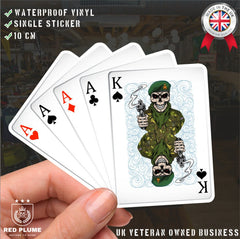 Royal Marine Commandos King & Aces Waterproof Vinyl Sticker/Decal 10cm redplume