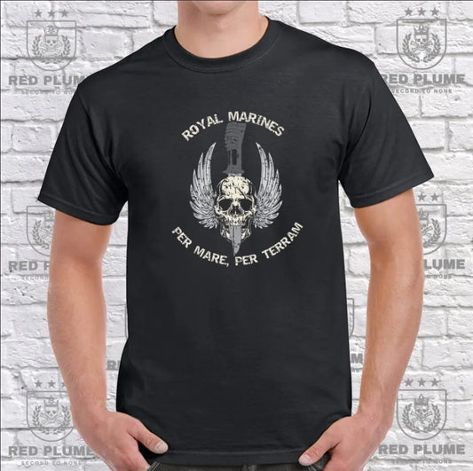 Royal Marine Commandos Skulled Dagger T-Shirt redplume