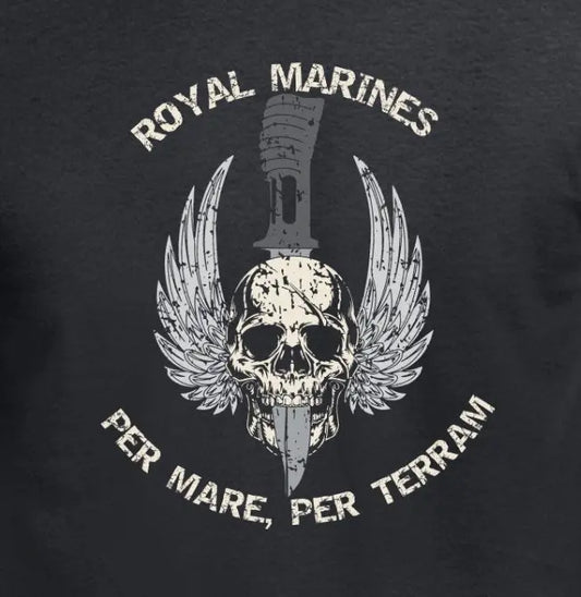 Royal Marine Commandos Skulled Dagger T-Shirt redplume