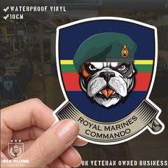Royal Marines TRF British Bulldog Vinyl Sticker - 10cm redplume