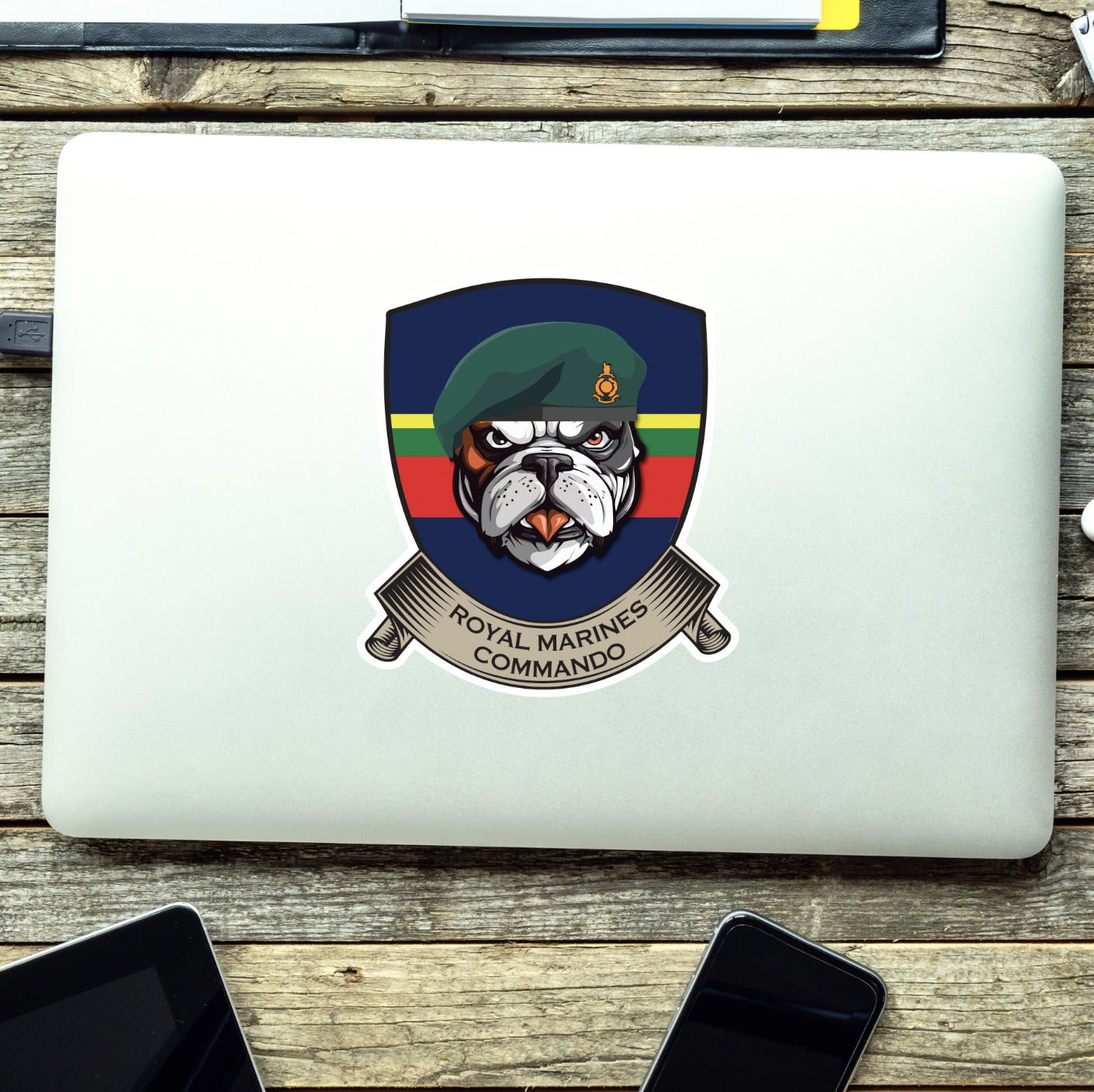 Royal Marines TRF British Bulldog Vinyl Sticker - 10cm redplume