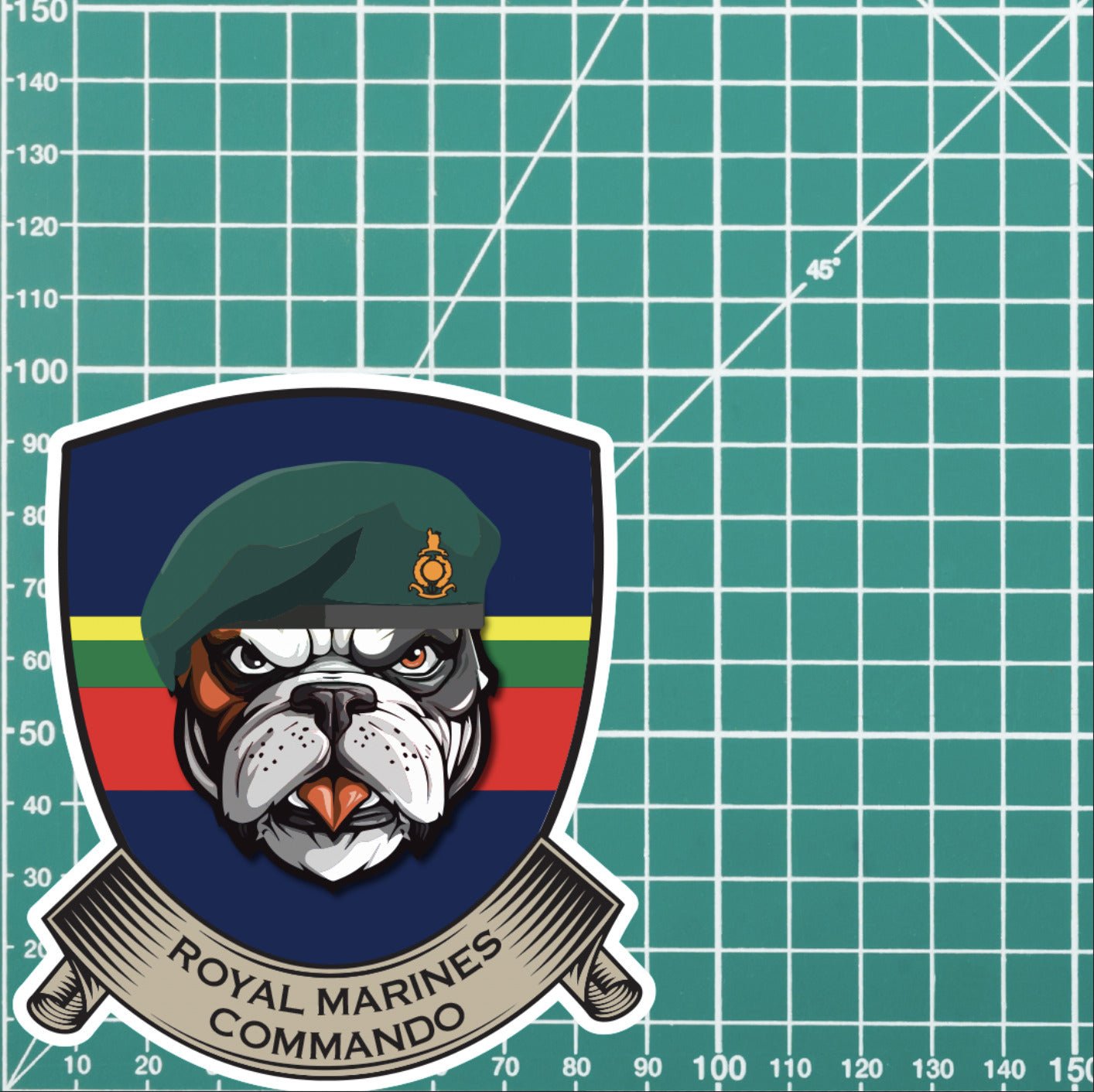 Royal Marines TRF British Bulldog Vinyl Sticker - 10cm redplume