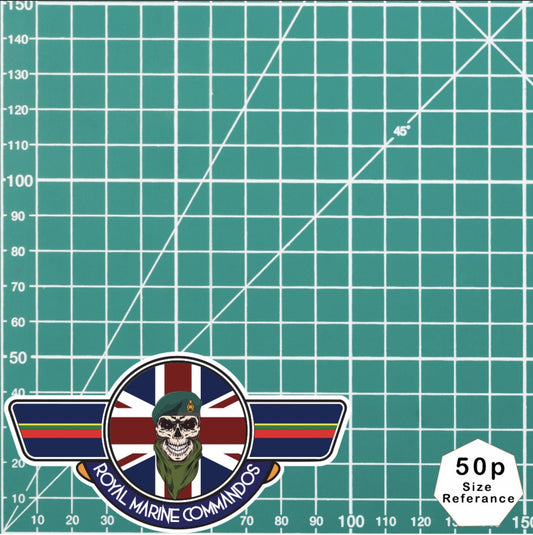 Royal Marines UV Laminated Vinyl Sticker - Wings redplume