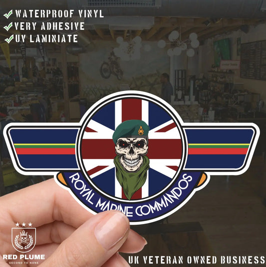 Royal Marines UV Laminated Vinyl Sticker - Wings redplume