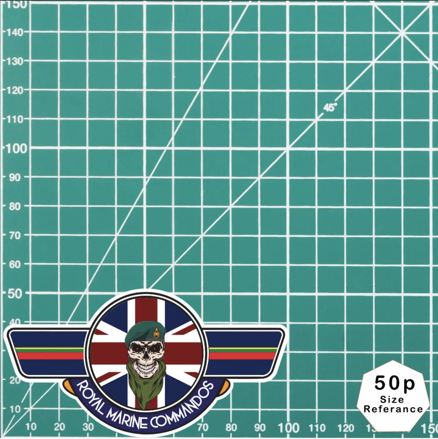 Royal Marines UV Laminated Vinyl Sticker - Wings redplume