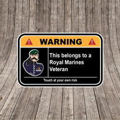 Royal Marines Veteran Warning Funny Vinyl Sticker 100mm wide redplume