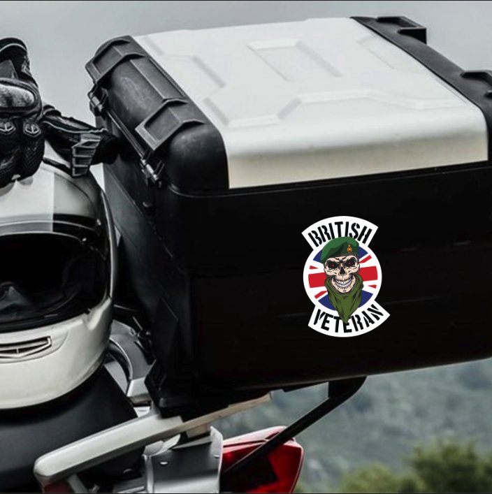 Royal Marines Veteran Waterproof Vinyl Decal/Sticker Skull and Union Jack redplume