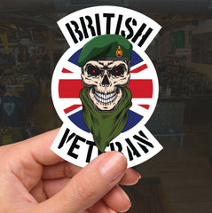 Royal Marines Veteran Waterproof Vinyl Decal/Sticker Skull and Union Jack redplume
