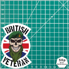 Royal Marines Veteran Waterproof Vinyl Decal/Sticker Skull and Union Jack redplume