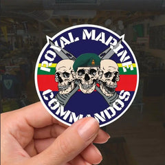 Royal Marines Waterproof Vinyl Stickers Three Skull Design redplume