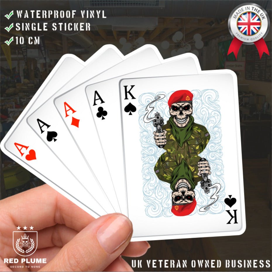 Royal Military Police RMP King & Aces Waterproof Vinyl Sticker/Decal 10cm redplume
