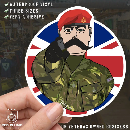 Royal Military Police RMP Vinyl Waterproof Sticker, Lord Kitchener Design redplume