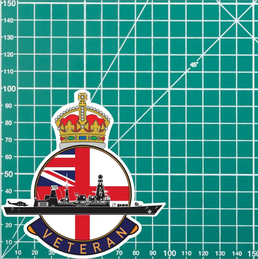 Royal Navy Daring Class Veterans Vinyl Sticker - White Ensign Design redplume