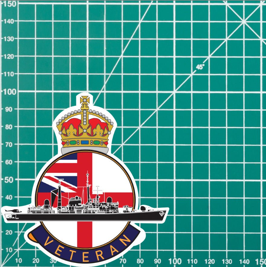 Royal Navy Duke Class Veterans Vinyl Sticker - White Ensign Design redplume
