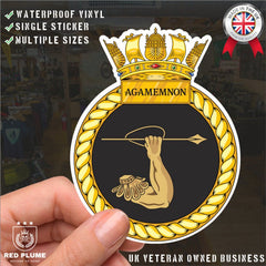 Royal Navy HMS Agamemnon Waterproof Vinyl Sticker - Multiple Sizes redplume