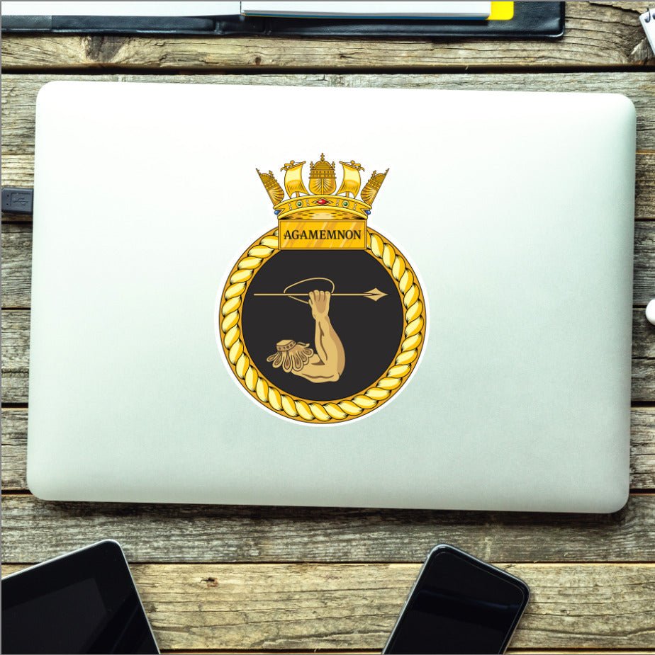 Royal Navy HMS Agamemnon Waterproof Vinyl Sticker - Multiple Sizes redplume