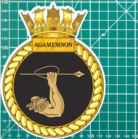 Royal Navy HMS Agamemnon Waterproof Vinyl Sticker - Multiple Sizes redplume