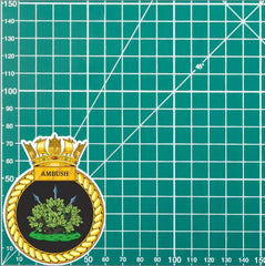 Royal Navy HMS Ambush Waterproof Vinyl Sticker - Multiple Sizes redplume