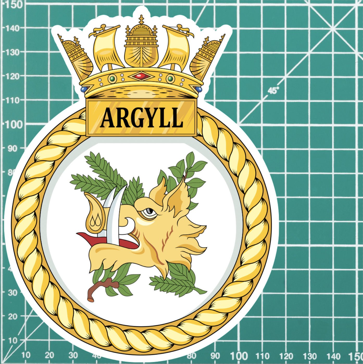 Royal Navy HMS Argyll Waterproof Vinyl Sticker - Multiple Sizes redplume