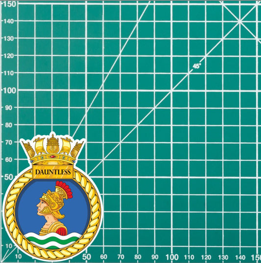 Royal Navy HMS Dauntless Waterproof Vinyl Sticker - Multiple Sizes redplume