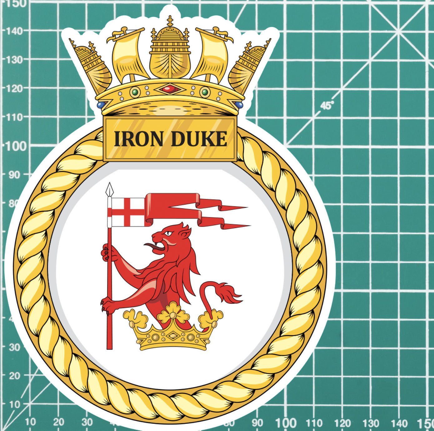 Royal Navy HMS Iron Duke Waterproof Vinyl Sticker - Multiple Sizes redplume