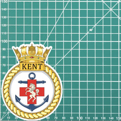 Royal Navy HMS Kent Waterproof Vinyl Sticker - Multiple Sizes redplume