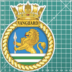 Royal Navy HMS Vanguard Waterproof Vinyl Sticker - Multiple Sizes redplume