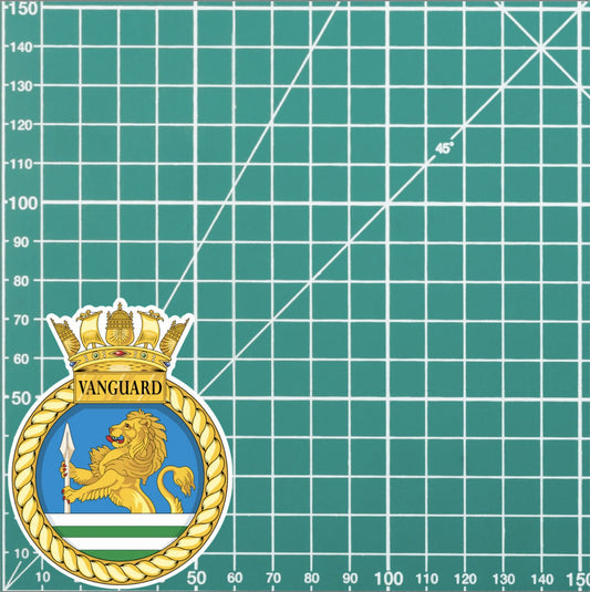 Royal Navy HMS Vanguard Waterproof Vinyl Sticker - Multiple Sizes redplume