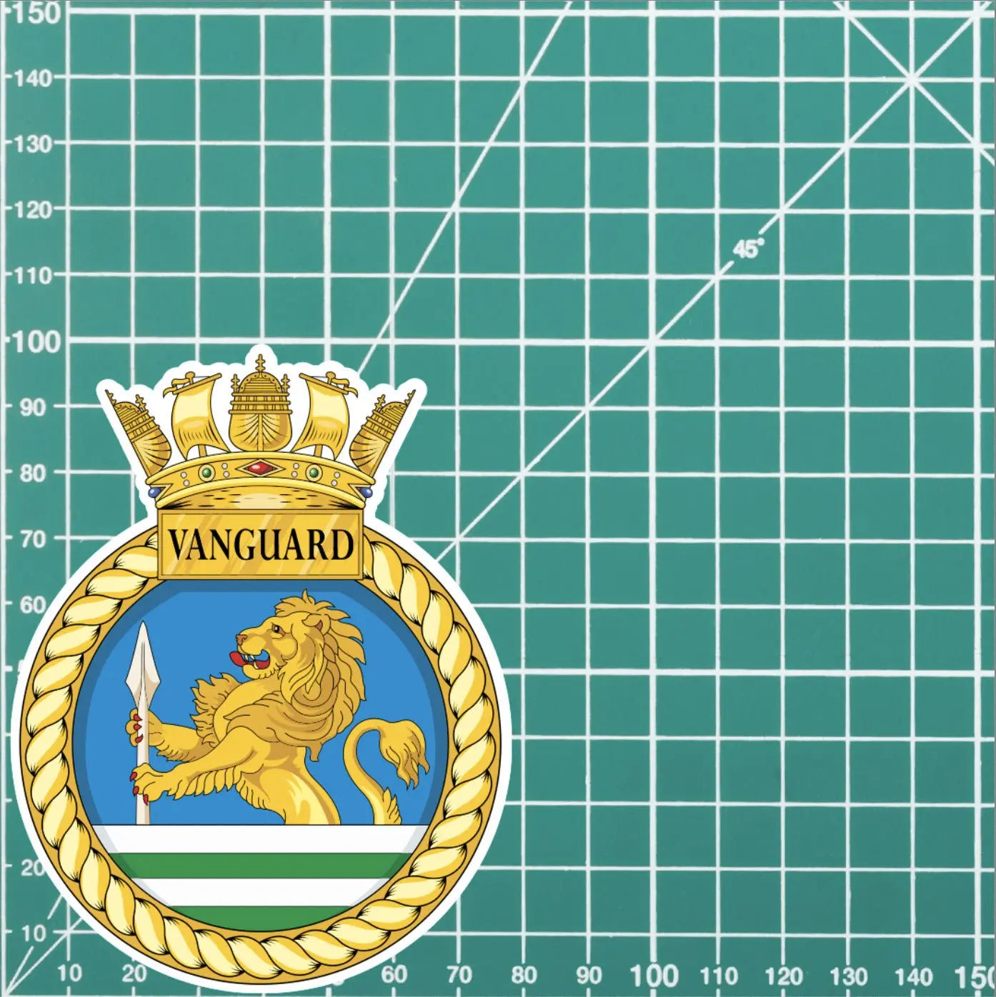 Royal Navy HMS Vanguard Waterproof Vinyl Sticker - Multiple Sizes redplume