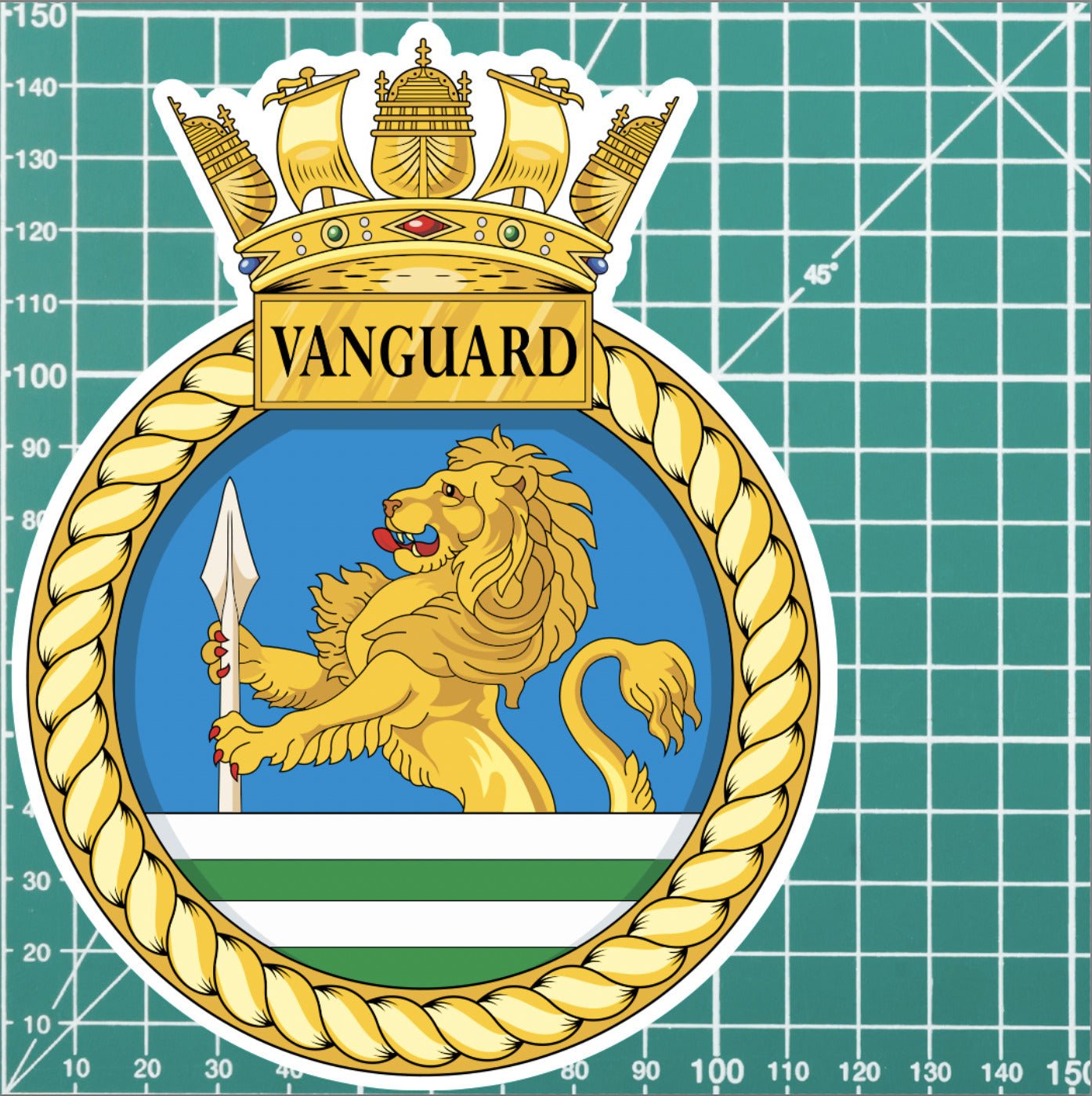 Royal Navy HMS Vanguard Waterproof Vinyl Sticker - Multiple Sizes redplume
