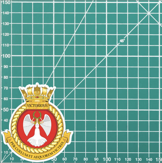 Royal Navy HMS Victorious Waterproof Vinyl Sticker - Multiple Sizes redplume