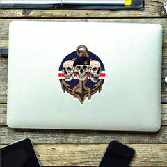 Royal Navy Waterproof Vinyl Stickers Three Skull Design redplume