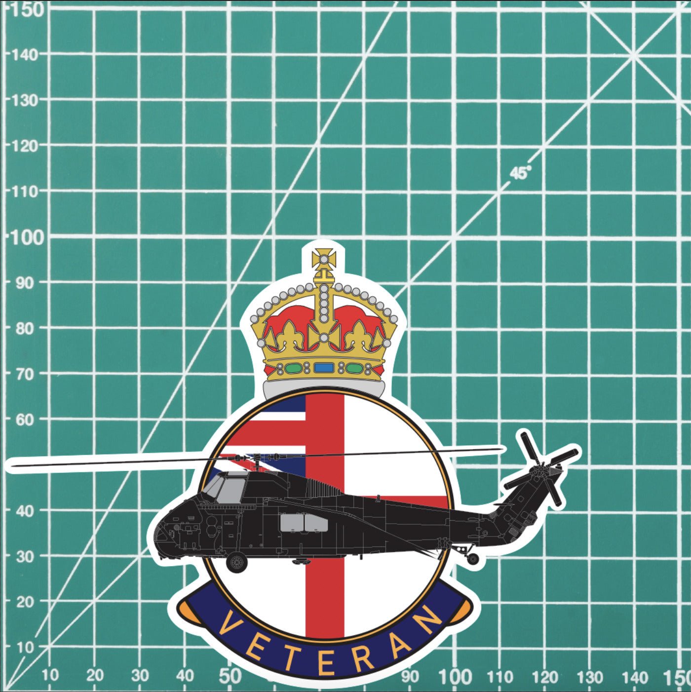 Royal Navy Wessex Veterans Vinyl Sticker - White Ensign Design redplume