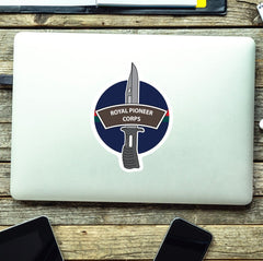 Royal Pioneer Corps Vinyl Decal, TRF Colours & Bayonet Design - 10cm redplume