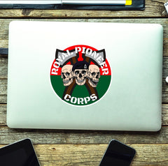 Royal Pioneer Corps Waterproof Vinyl Stickers Three Skull AXE Design redplume