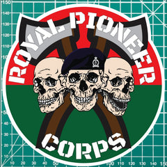 Royal Pioneer Corps Waterproof Vinyl Stickers Three Skull AXE Design redplume