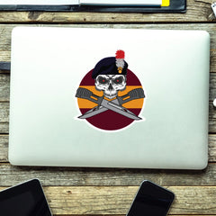 Royal Regiment of Fusiliers Car Decal - Stylish Skull and Crossed Bayonet Design redplume