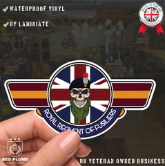 Royal Regiment of Fusiliers UV Laminated Vinyl Sticker - Wings redplume
