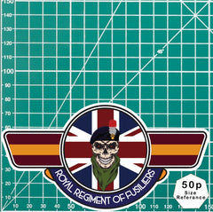 Royal Regiment of Fusiliers UV Laminated Vinyl Sticker - Wings redplume