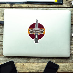 Royal Regiment of Fusiliers Vinyl Decal, TRF Colours & Bayonet Design - 10cm redplume