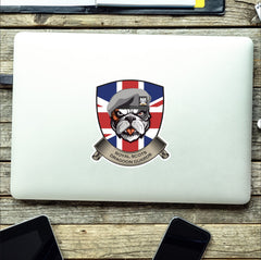 Royal Scots Dragoon Guards British Bulldog and Union Jack Vinyl Sticker - 10cm redplume
